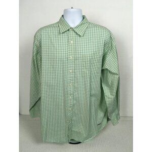 Daniel Cremeux Men Shirts Size XL 2 Shades of Green Check Pattern 1 Front Pocket